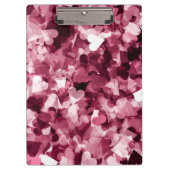 Weicher rosa Kawaii Herz-Hintergrund Klemmbrett (Vorderseite)