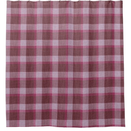 Weicher rosa Tartan kariertes Showertime Duschvorhang (Vorderseite)