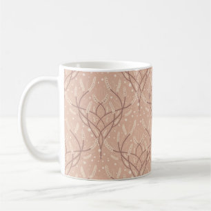Weicher, rosafarbener botanischer Rankenmuster Kaffeetasse