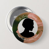 Weicher roter Rosen-Gedenkfoto-Button Button (Vorne & Hinten)