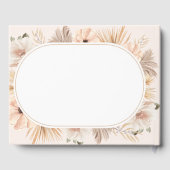 Weicher Sand Boho Botanisches Oval Tor Minimalisti Gästebuch (Rückseite)