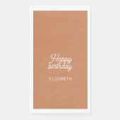 Weicher Schokoladenbrauner Geburtstag Serviette (Vorderseite)
