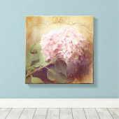 Weicher Sommer 2 Pink Hydrangeas Vintag Leinwanddruck (Insitu (Holzboden))