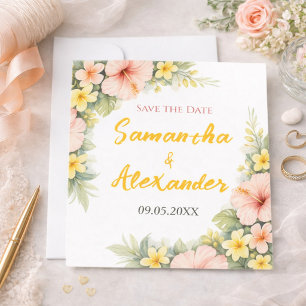 Weicher und fröhlicher tropischer Garten Save The Date