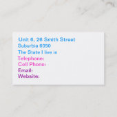 Weicher und hübscher Blumenentwurf Visitenkarte (Rückseite)