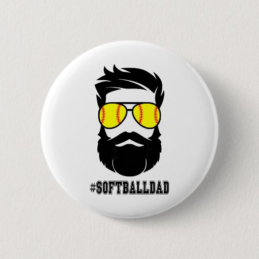 Weicher Vater mit Bart und cooler Sonnenbrille Button (Vorderseite)