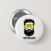 Weicher Vater mit Bart und cooler Sonnenbrille Button (Vorne & Hinten)