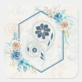 Weicher Vintage-Blumenmix Quadratischer Aufkleber (Vorderseite)