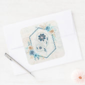 Weicher Vintage-Blumenmix Quadratischer Aufkleber (Umschlag)