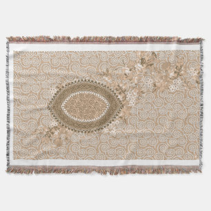 Weicher Vintager botanischer neutraler Zuhause-Akz Decke