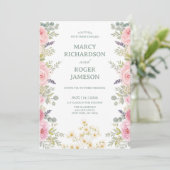 Weicher Wasserfarbengarten Blumendesign Einladung (Stehend Vorderseite)