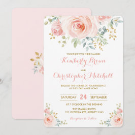 Weicher Watercolor erröten rosa Einladung