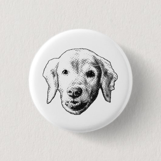 Weicher Welpenlächeln Button (Vorderseite)