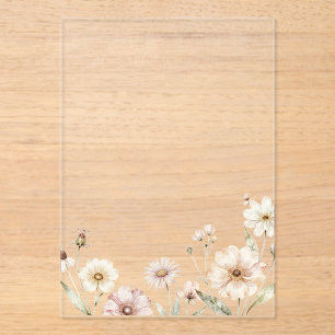 Weicher Wildblumen-Rand Wasserfarben-Hintergrund Acryleinladungen