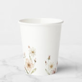Weicher Wildblumen-Rand Wasserfarben-Hintergrund Pappbecher (Links)
