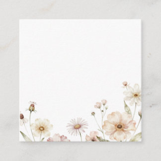 Weicher Wildblumenrand Wasserfarben Hintergrund Begleitkarte