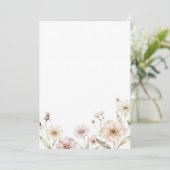 Weicher Wildblumenrand Wasserfarben Hintergrund Einladung (Stehend Vorderseite)