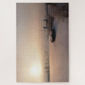 Weicher Wintersonnenaufgang in den Niederlanden Puzzle (Vertikal)