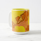 Weichere Seite der Orangen Herzen Zweifarbige Tasse (Vorderseite Links)