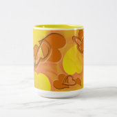 Weichere Seite der Orangen Herzen Zweifarbige Tasse (Mittel)