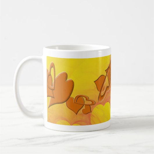 weichere Seite von Orange Kaffeetasse (Links)