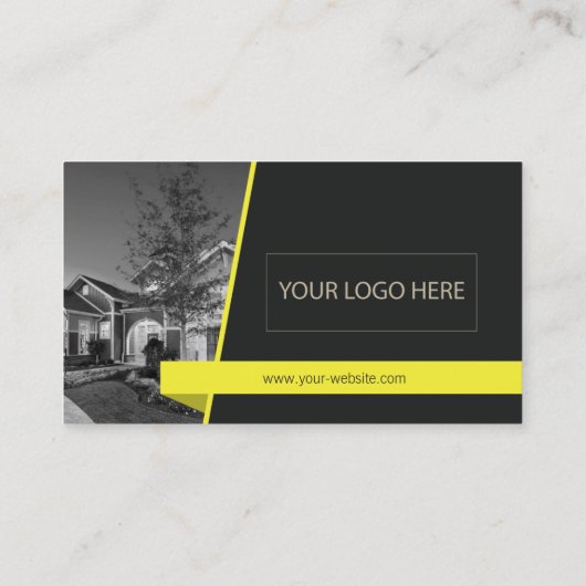 Weichert Realtor Business Card Schwarz-Gelb Visitenkarte (Rückseite)