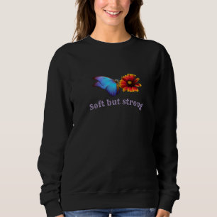 Weiches aber starkes Schmetterlings-Blumen-Grafik- Sweatshirt