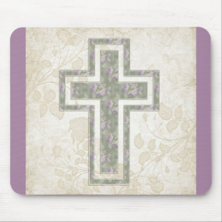 Weiches Abstraktes Lila und grünes Christliches Kr Mousepad