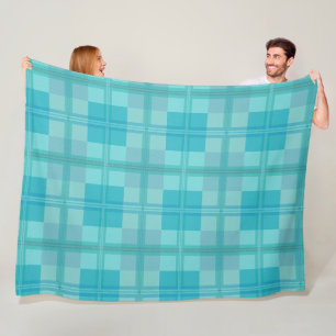 Weiches Aqua Teal Grün Karo Ästhetik Fleece