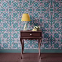 Weiches Aquablaues Barock-Ornamentdesign
