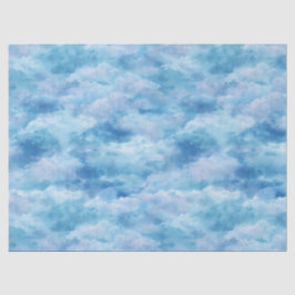 Weiches Aquarell-Blauer-Nebel-Himmel-Abstraktes Mu Seidenpapier