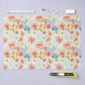 Weiches Aquarell Blumen Boho Wildblumen Geschenkpa Seidenpapier (Handwerk)