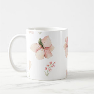 Weiches Aquarell-Blumen-Nahtloses Muster Kaffeetasse
