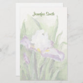 Weiches Aquarell-Iris-Briefpapier Briefpapier (Vorne/Hinten)
