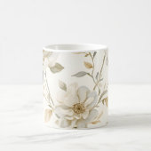 Weiches Aquarell Weißes Blumenmuster Kaffeetasse (Mittel)