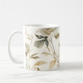 Weiches Aquarell Weißes Blumenmuster Kaffeetasse (Links)