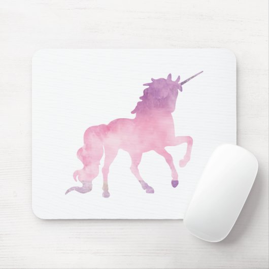 Weiches Aquarellrosa-Einhorn Mousepad (Mit Mouse)