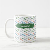 Weiches Barock-Diagonal Lacrosse Sticks Muster Kaffeetasse (Links)