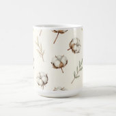 Weiches Baumwollblüten-Botanikmuster Kaffeetasse (Mittel)