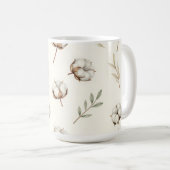 Weiches Baumwollblüten-Botanikmuster Kaffeetasse (VorderseiteRechts)