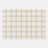 Weiches Beige Gingham Weihnachten Geschenkpapier Set (Vorderseite 2)