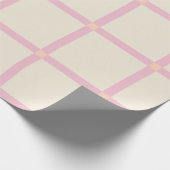 Weiches Beige & Rosa Rastermuster Geschenkpapier (Ecke)