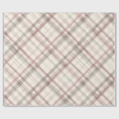 Weiches Beige Rosa Romantisches Gingham Karo Muste Geschenkpapier (Flach)
