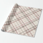 Weiches Beige Rosa Romantisches Gingham Karo Muste Geschenkpapier (Ungerollt)