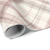 Weiches Beige Rosa Romantisches Gingham Karo Muste Geschenkpapier (Rolleneckpunkt)
