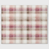 Weiches Beige Rosa Romantisches Gingham Karo Muste Geschenkpapier (Flach)