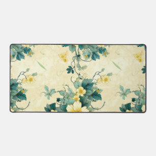 Weiches Beige Teal Gänseblümchen Cottage Blumenmus Schreibtischunterlage