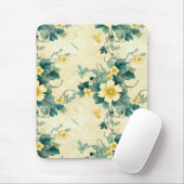 Weiches Beige Teal Gänseblümchen Landhaus Blumenmu Mousepad (Mit Mouse)