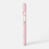 Weiches Beige- und Rosa-Rastermuster iPhone 16 Hülle (Linke Seite)