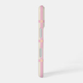 Weiches Beige- und Rosa-Rastermuster iPhone 16 Hülle (Rechte Seite)